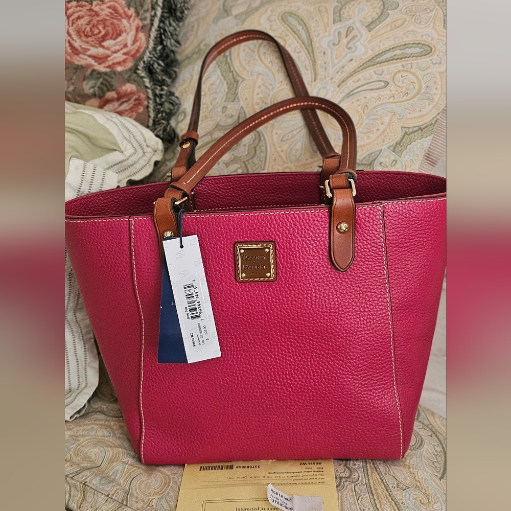 Dooney & Bourke Fuchsia Leather Tote